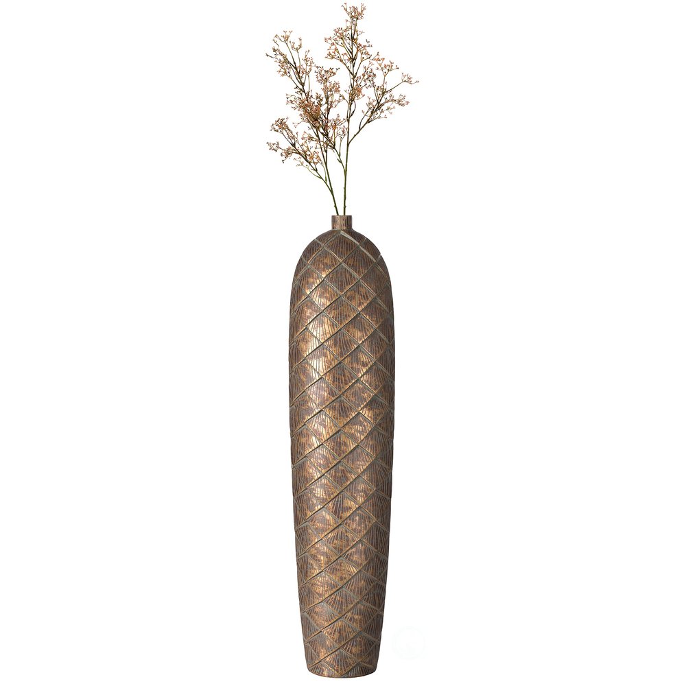 37 Inch Tall Cylinder Antique Style Designed Floor Vase - for Entryway, Dining, or Living Room Decor - Ceramic Rustic - Elegant Home Accent, Timeless Appeal, and Craftsmanship