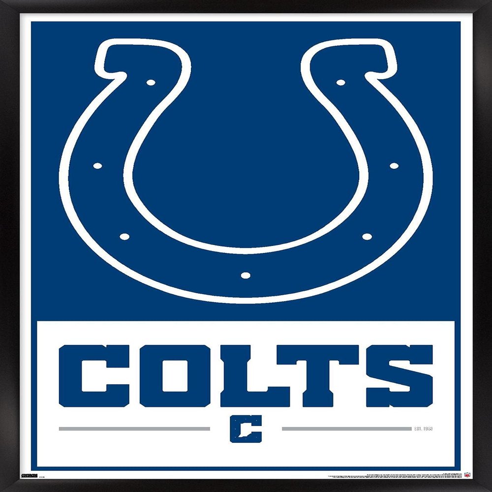NFL Indianapolis Colts - Logo 21 Wall Poster, 22.4L" x 14.7W", Black Framed Version