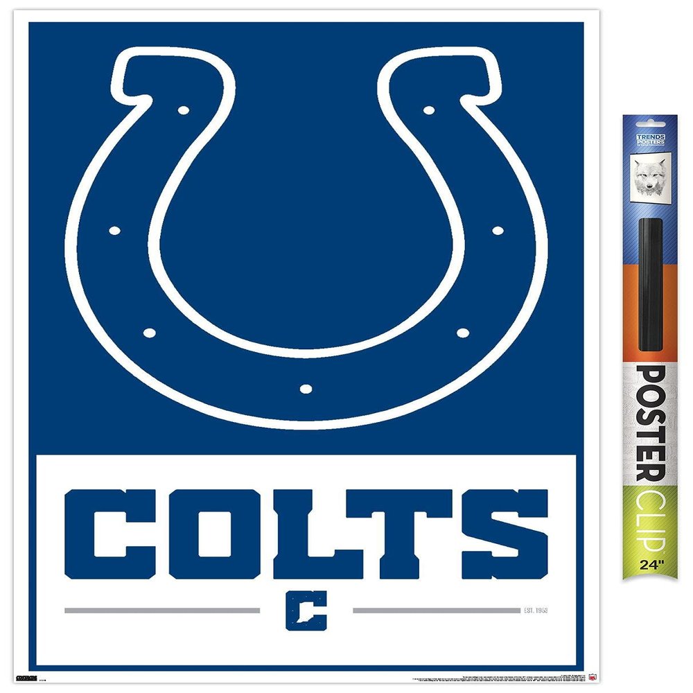 NFL Indianapolis Colts - Logo 21 Wall Poster, 34L" x 22.4W", Premium Poster & Clip Bundle
