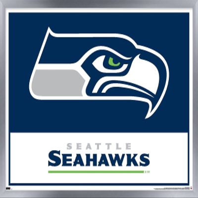 NFL Seattle Seahawks - Logo 21 Wall Poster, 22.4L" x 14.7W", Silver Framed Version