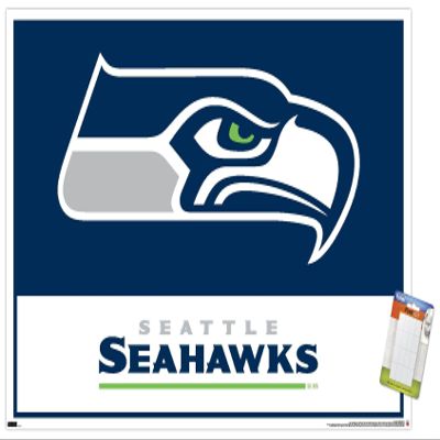NFL Seattle Seahawks - Logo 21 Wall Poster, 34L" x 22.4W", Premium Poster & Mount Bundle