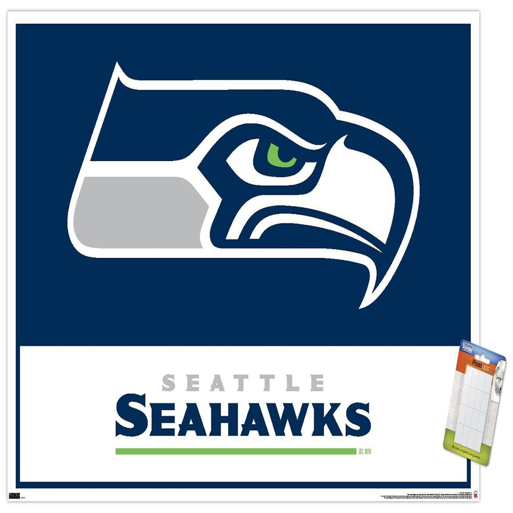 NFL Seattle Seahawks - Logo 21 Wall Poster, 34L" x 22.4W", Premium Poster & Mount Bundle