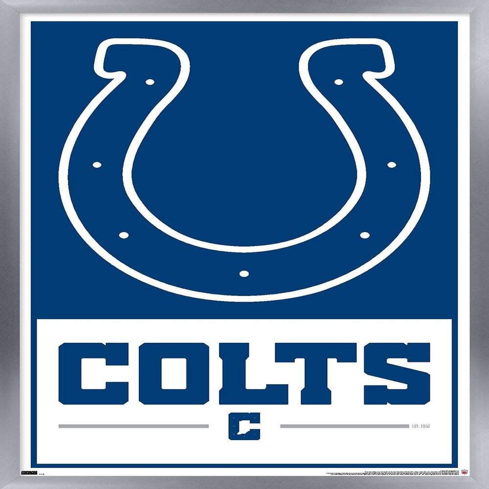 NFL Indianapolis Colts - Logo 21 Wall Poster, 22.4L" x 14.7W", Silver Framed Version