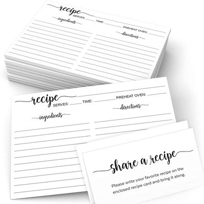 321Done 4x6 Recipe & 3.5x2 Recipe Request Cards - White (50 Sheets)