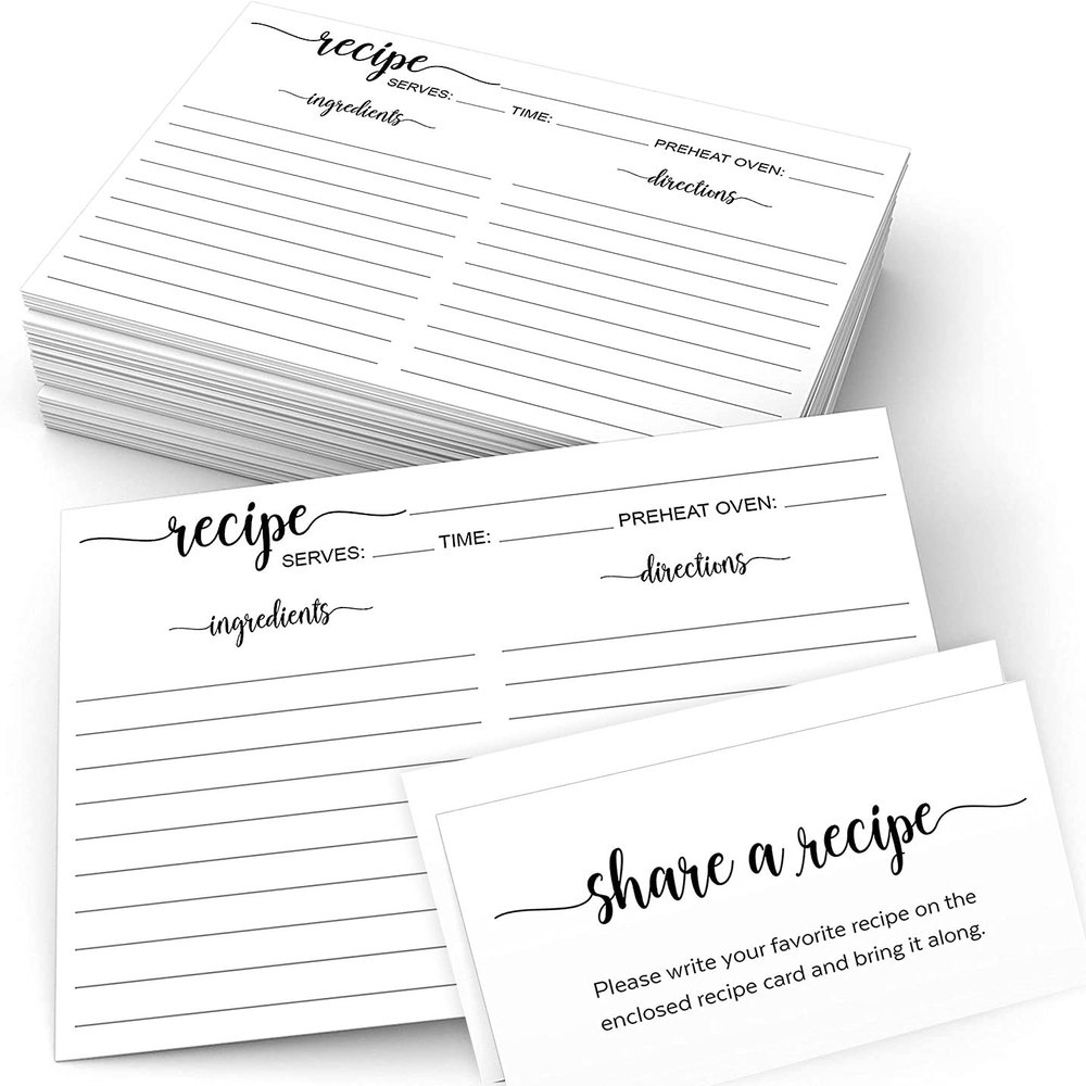 321Done 4x6 Recipe & 3.5x2 Recipe Request Cards - White (50 Sheets)