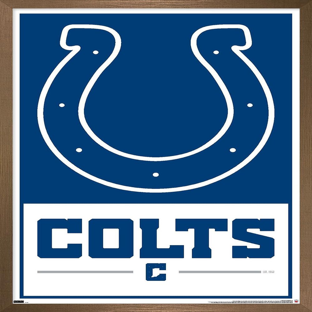 NFL Indianapolis Colts - Logo 21 Wall Poster, 22.4L" x 14.7W", Bronze Framed Version