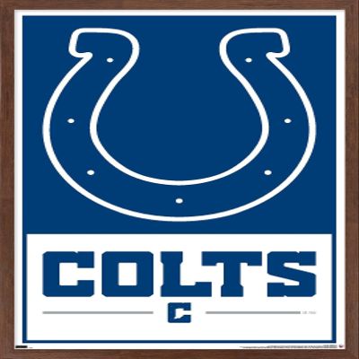 NFL Indianapolis Colts - Logo 21 Wall Poster, 22.4L" x 14.7W", Mahogany Framed Version