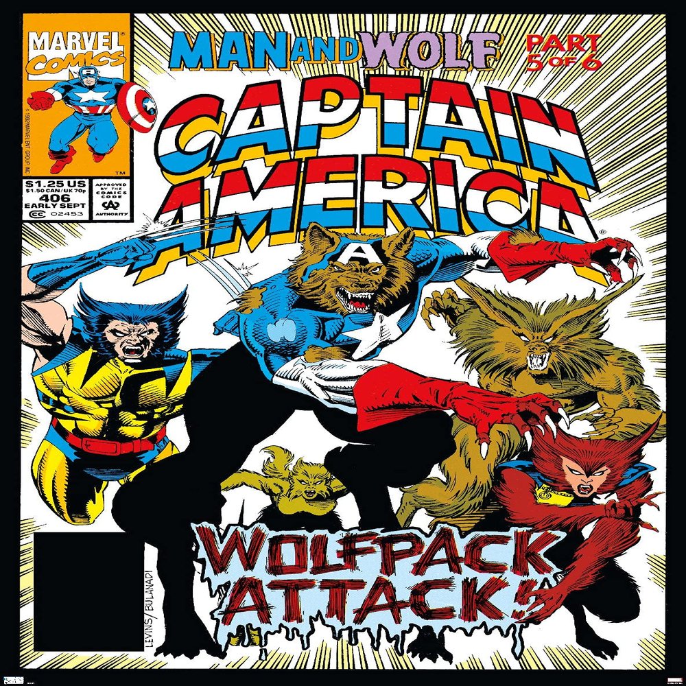 Trends International Marvel: Year of The Shield - Captain America Werewolf - Wolfpack Wall Poster, 34L x 22.4W, Premium Unframed Version