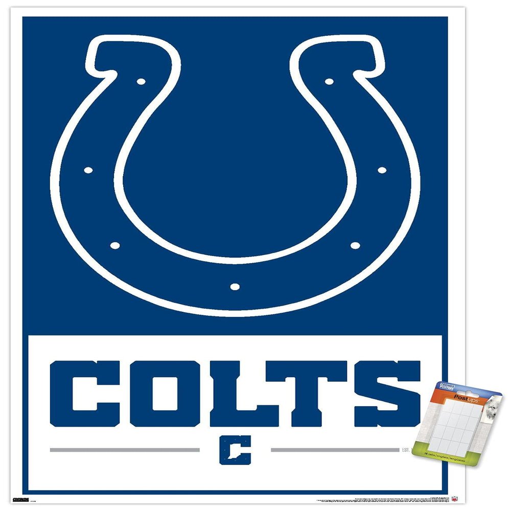 NFL Indianapolis Colts - Logo 21 Wall Poster, 34L" x 22.4W", Premium Poster & Mount Bundle