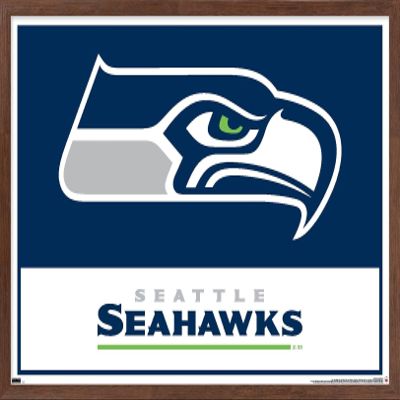 NFL Seattle Seahawks - Logo 21 Wall Poster, 34L" x 22.4W", Mahogany Framed Version
