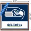 NFL Seattle Seahawks - Logo 21 Wall Poster, 34L" x 22.4W", Mahogany Framed Version view 3