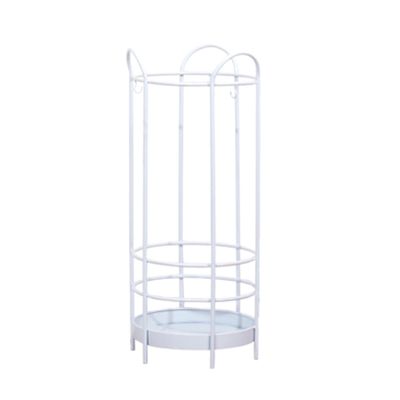 DCFV Round Shape Umbrella Stand Rack Metal Umbrella Stand Entryway Umbrella Holder Stand Modern Umbrella Stand Decorative Freestanding RackStorage for Umbrellas Walking Canes (Color : White)