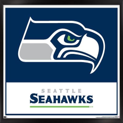 NFL Seattle Seahawks - Logo 21 Wall Poster, 22.4L" x 14.7W", Black Framed Version