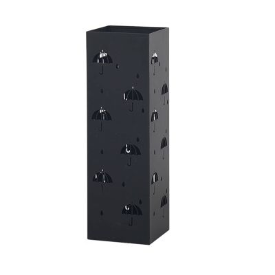 DCFV Metal Umbrella Holder Square Umbrella Stand Rack Entryway Unbrella Holder Stand Cane Walking Stick Holder Decorative Metal Freestanding Rack Organizer (Color : Black)