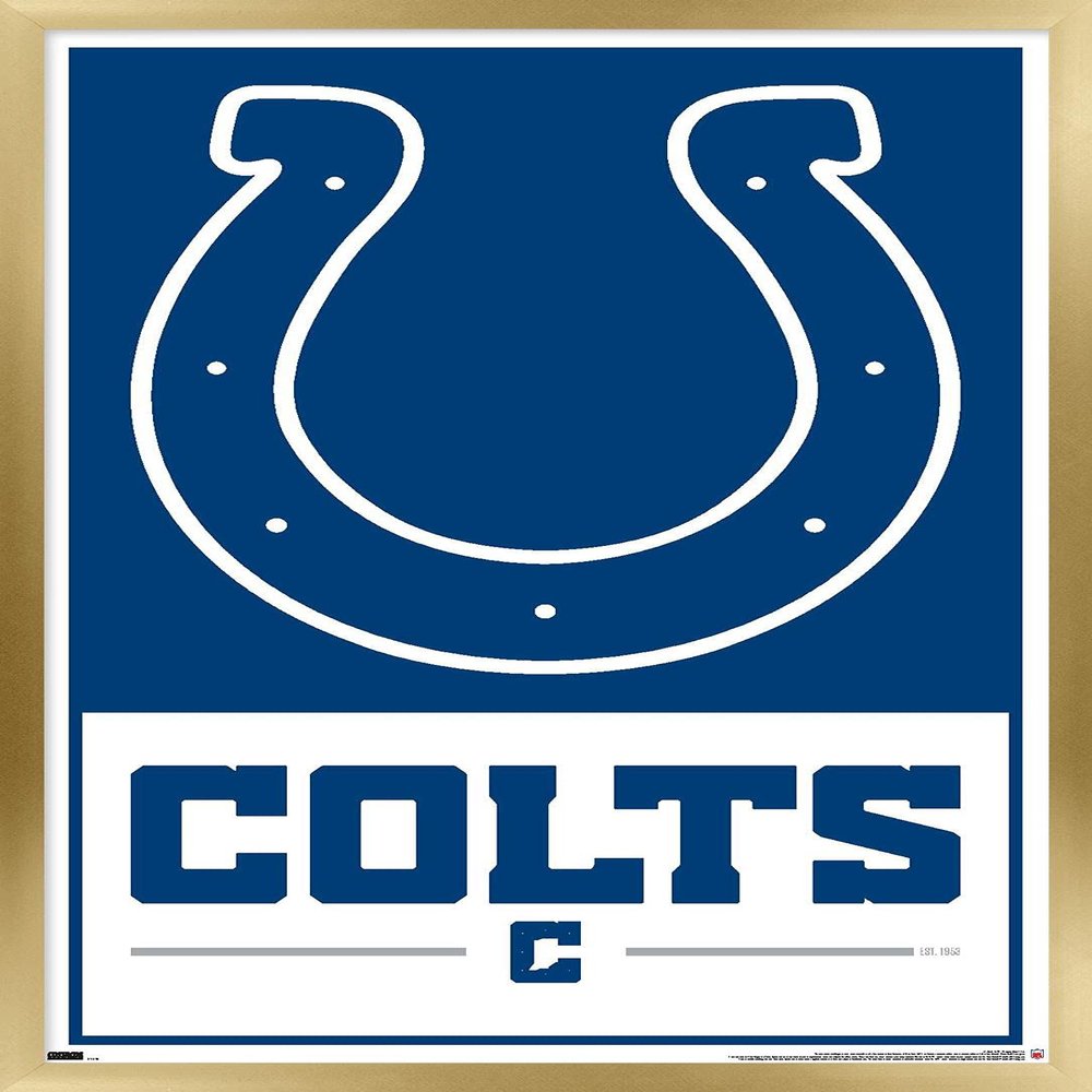 NFL Indianapolis Colts - Logo 21 Wall Poster, 34L" x 22.4W", Gold Framed Version