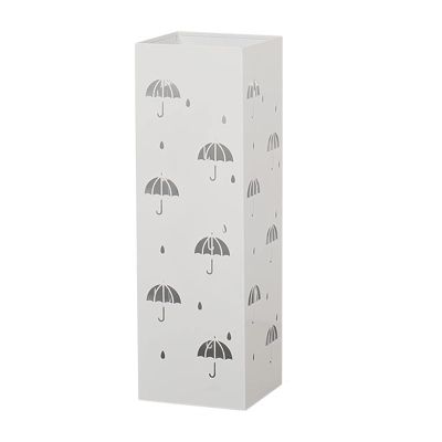 DCFV Metal Umbrella Holder Square Umbrella Stand Rack Entryway Unbrella Holder Stand Cane Walking Stick Holder Decorative Metal Freestanding Rack Organizer (Color : White)