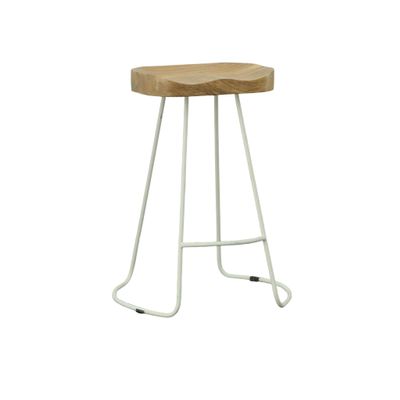 Carolina Chair & Table Ried 25 Inch Counter Stool Set of 2, Natural/White