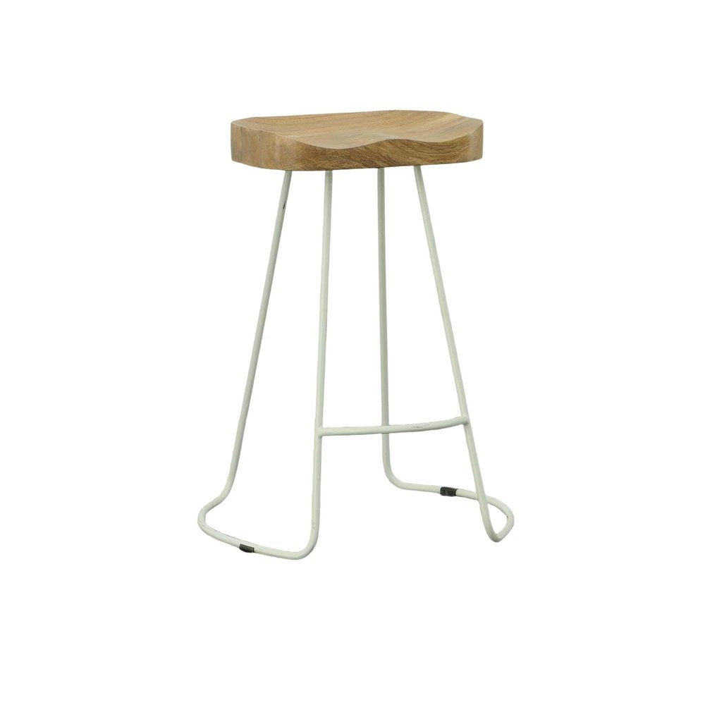 Carolina Chair & Table Ried 25 Inch Counter Stool Set of 2, Natural/White
