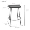 Carolina Chair & Table Ried 25 Inch Counter Stool Set of 2, Natural/White view 3
