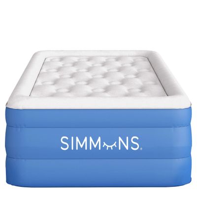 Simmons Rest Aire Mattress Air Bed with Side Built-in Pump and Soft Velveteen Topper: Twin