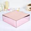 14"x14" | Acrylic Display Box, Cake Riser, Cake Box Stand, Transparent Jewellery Display Box Pedestal Riser with Hollow Bottom - Rose Gold/Blush view 1