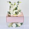 14"x14" | Acrylic Display Box, Cake Riser, Cake Box Stand, Transparent Jewellery Display Box Pedestal Riser with Hollow Bottom - Rose Gold/Blush view 4