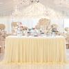 14ft Champagne Table Skirt Tulle Wedding Table Cloth Elegant Tutu Table Skirt Cover for Birthday Party Baby Shower Dessert Buffet Banquet Table Decorations view 4