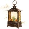 Christmas Lantern, Lit Christmas Snow Globe Lantern-with USB+ Music Christmas Water Lantern Snow Globe Portable Creative Cute Christmas Decorations and Charming Gifts(Forest House view 1