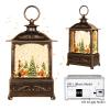 Christmas Lantern, Lit Christmas Snow Globe Lantern-with USB+ Music Christmas Water Lantern Snow Globe Portable Creative Cute Christmas Decorations and Charming Gifts(Forest House view 3