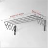 GXFWJD Bathroom Foldable Laundry Towel Drying Rack Stainless Steel Retractable Clothes Hanging Racks with Clips Clothes Storage Rack Wall-Mounted (Color : Silver, Size : 60cm) view 4