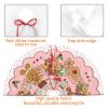 Cute Gingerbread Candy 48" Christmas Tree Skirt, Large Tree Mat Base Cover for Xmas Festive Holiday Party Ornaments Decoration view 4