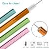 8 Pcs Reusable Glass Straws, 8"x8mm Eco-friendly Drinking Straws for Smoothies, Milkshakes, Tea, Juice, Cocktails - Multi-Color Mixed (8Pcs Bent) view 4