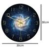 Galaxy Outer Space Round Wall Clock for Living Room Silent Clock Nebula Stars Wall Art Abstract Universe Home Decor Astronomy Gifts-Frameless_Simple_Design view 2