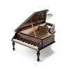 Handcrafted Wood Tone Music and Floral Inlay 30 Note Piano Music Jewelry Box - Chariots of Fire view 2