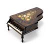 Handcrafted Wood Tone Music and Floral Inlay 30 Note Piano Music Jewelry Box - Chariots of Fire view 4