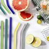 8 Pcs Reusable Glass Straws, 8"x8mm Eco-friendly Drinking Straws for Smoothies, Milkshakes, Tea, Juice, Cocktails - Multi-Color Mixed (8Pcs Straight) view 2