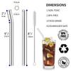 8 Pcs Reusable Glass Straws, 8"x8mm Eco-friendly Drinking Straws for Smoothies, Milkshakes, Tea, Juice, Cocktails - Multi-Color Mixed (8Pcs Straight) view 3