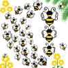 48 Pieces 3D Bee Yellow Stickers Decor Removable Mural Decals Honey Bee Clings for Home Office Fridge Decorations Party Supplies,3 Sizes view 1