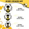 48 Pieces 3D Bee Yellow Stickers Decor Removable Mural Decals Honey Bee Clings for Home Office Fridge Decorations Party Supplies,3 Sizes view 2