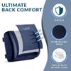 ComfiLife Lumbar Support Back Pillow Office Chair and Car Seat Cushion - Memory Foam with Adjustable Strap and Breathable 3D Mesh (Navy) view 2