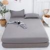 CFYCYHDZHT Breathable Lux Bed Sets Solid Color Brushed Mattress Topper, Bedroom Hotel Homestay Aloe Cotton Single Double Bed Sheet Grey 180x200cm view 1