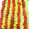 10 PC - 5 feet Marigold Garland |Indian/American Wedding Party Mantle Decoration, Faux Wedding Garland, Diwali Decoration, Haldi Mehndi, Spring Bush Floral! Dark Orange and Yellow view 1