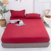 CFYCYHDZHT Deep Pocket Mattress Solid Color Brushed Mattress Topper, Bedroom Hotel Homestay Aloe Cotton Single Double Bed Sheet Red 180x200cm view 1