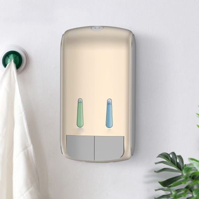 Barley Wall Mounted Soap Dispenser Manual Shower Liquid Dispensing Pump 400ml/14.1oz2 Hotel Home Commercial Hospital (Color : Gold)