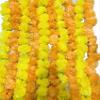 10 PC - 5 feet Marigold Garland |Indian/American Wedding Party Mantle Decoration, Faux Garlands Wedding Garland, Diwali Decoration, Haldi Mehndi,Spring Bush Floral! Orange and Yellow view 1