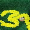 10 PC - 5 feet Marigold Garland |Indian/American Wedding Party Mantle Decoration, Faux Garlands Wedding Garland, Diwali Decoration, Haldi Mehndi,Spring Bush Floral! Orange and Yellow view 4