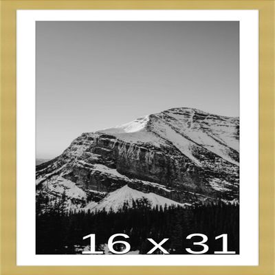 Frame It Easy 16 x 31 Gold Natural WoodFrame (Dayton) with Matting