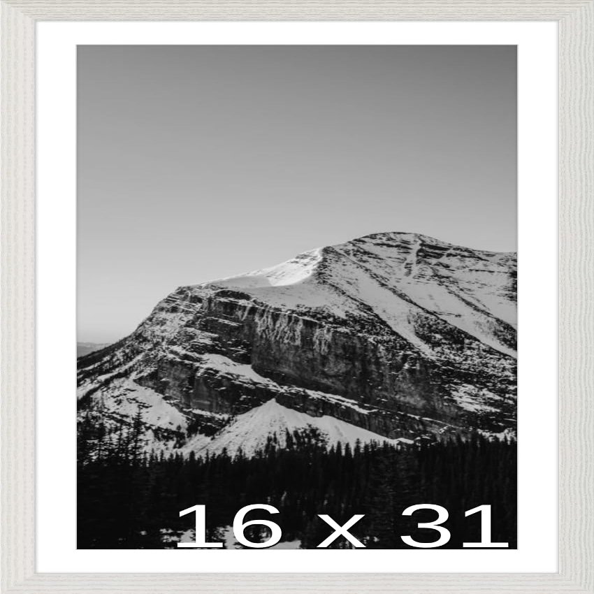 Frame It Easy 16 x 31 Whitewash Natural WoodFrame (Dayton) with Matting