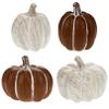 Farmhouse Tiered Tray Decor Fall Autumn Home Decorations - Set of 4 (Faux Wood Pumpkins) view 4