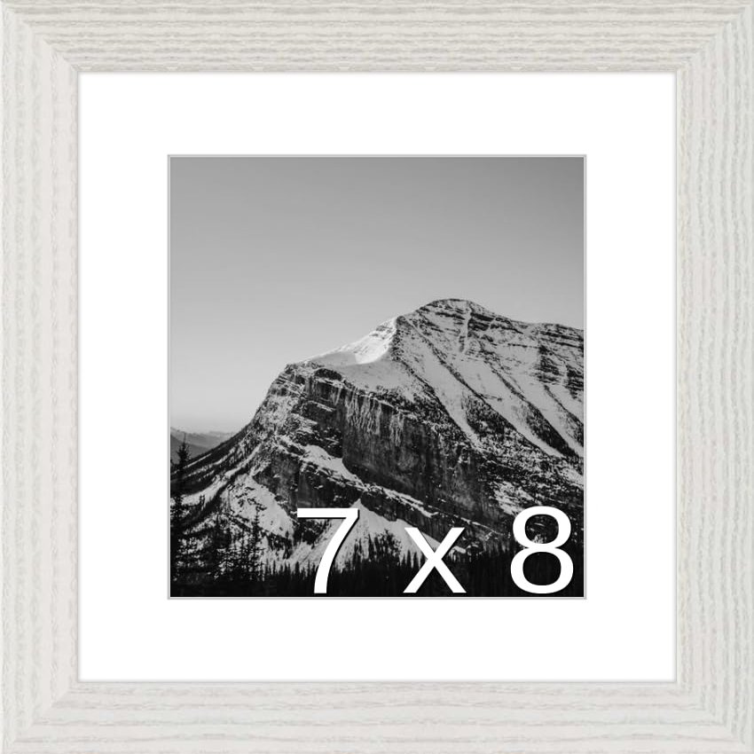 Frame It Easy 7 x 8 Whitewash Natural WoodFrame (Dayton) with Matting